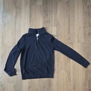 Reiss Dark Blue Merino Wool Zip Sweater